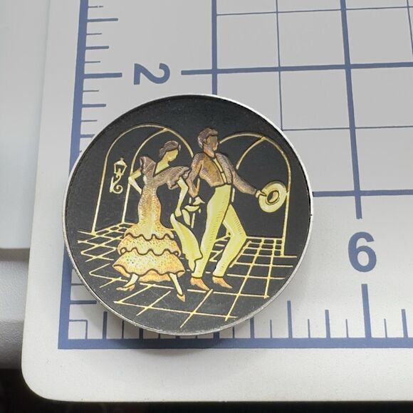 Vintage Midas gold Damescene miniature plate Flamenco dancers Spain Gold Plate - Picture 9 of 9